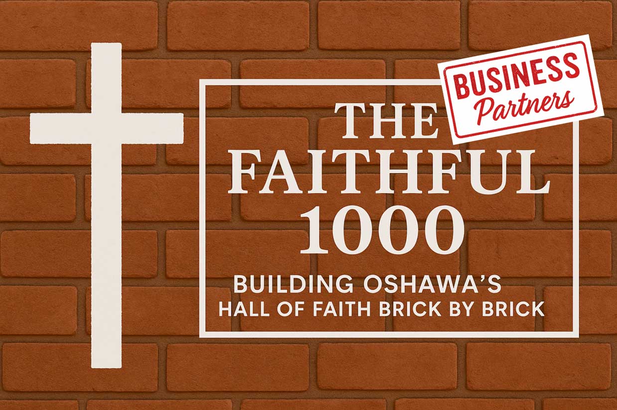 The Faithful 1000 Building Oshawa's Hall of faith Brick by Brick Business Partners logo